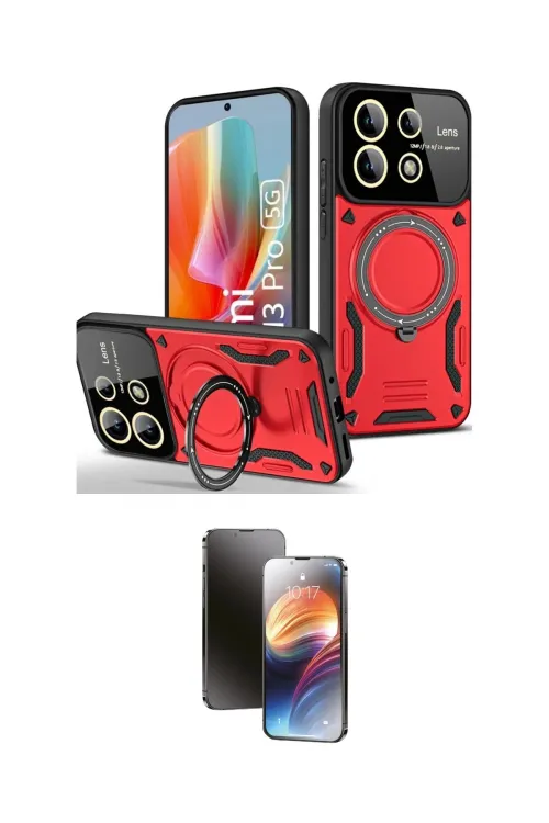 ieg™ Redmi Note 13 Pro 5G Kılıf Kıvılcım Modern Serisi - Siyah 3D Antistatik Mat Seramik Nano Ekran Koruyucu
