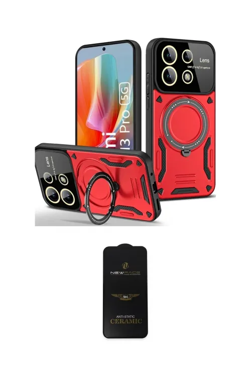 ieg™ Redmi Note 13 Pro 5G Kılıf Kıvılcım Modern Serisi - Siyah 6D Antistatik Mat Seramik Hayalet Nano Ekran Koruyucu