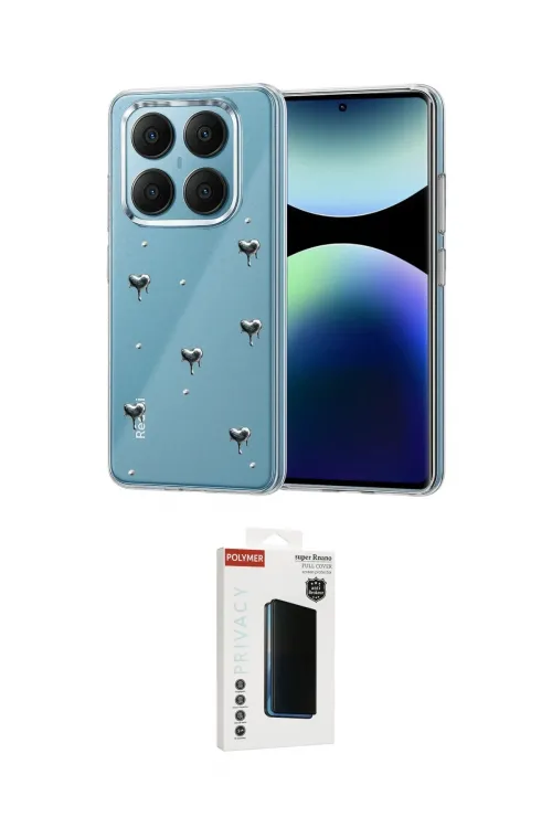 ieg™ Redmi Note 14 Pro 4G Kılıf Yörünge Form - Şeffaf Hayalet Polymer Nano Ekran Koruyucu
