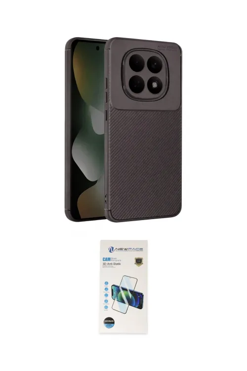ieg™ Redmi Note 15 Pro 5G Kılıf Eksen Form Prime - Siyah 3D Antistatik Cam Ekran Koruyucu
