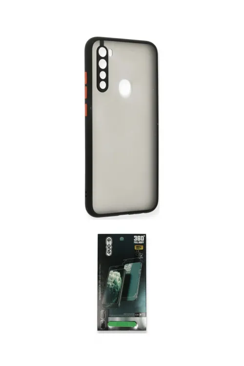 ieg™ Redmi Note 8 Kılıf Ahenk Çizgi Serisi - Şeffaf 360 Full Body Arka Koruyucu