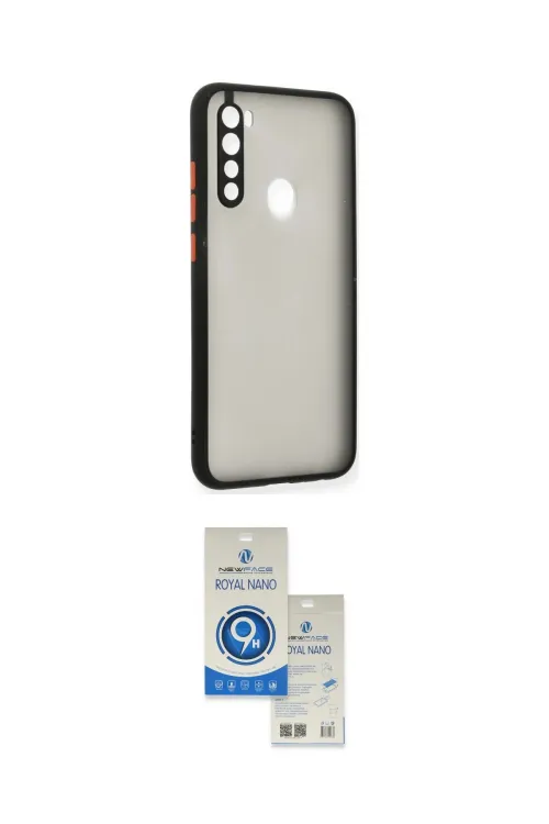 ieg™ Redmi Note 8 Kılıf Ahenk Çizgi Serisi - Şeffaf Royal Nano Ekran Koruyucu