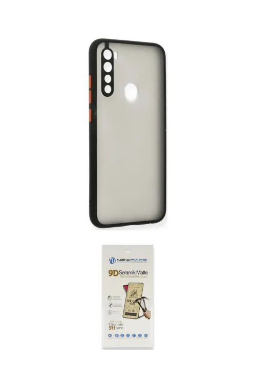 ieg™ Redmi Note 8 Kılıf Ahenk Çizgi Serisi - Siyah Mat Seramik Nano Ekran Koruyucu