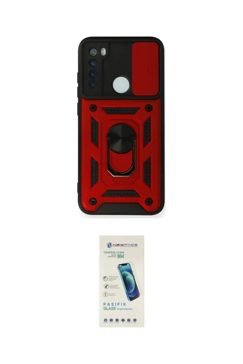 ieg™ Redmi Note 8 Kılıf Ahenk Klasik - Şeffaf Pasifik Cam Ekran Koruyucu