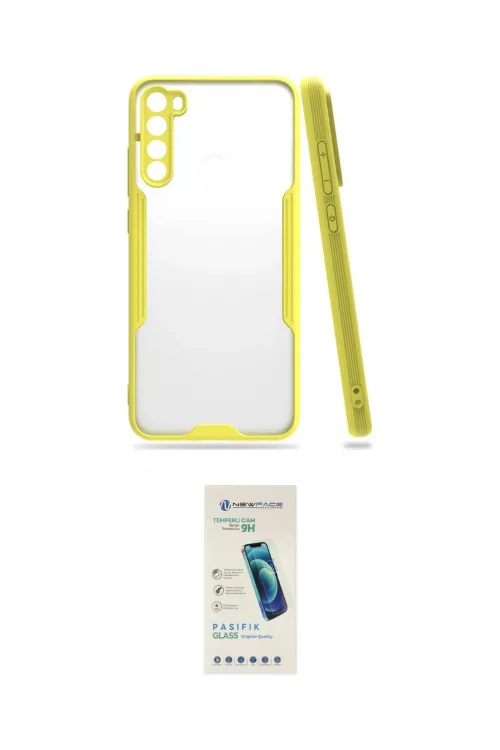 ieg™ Redmi Note 8 Kılıf Atlas Asil Serisi - Şeffaf Pasifik Cam Ekran Koruyucu