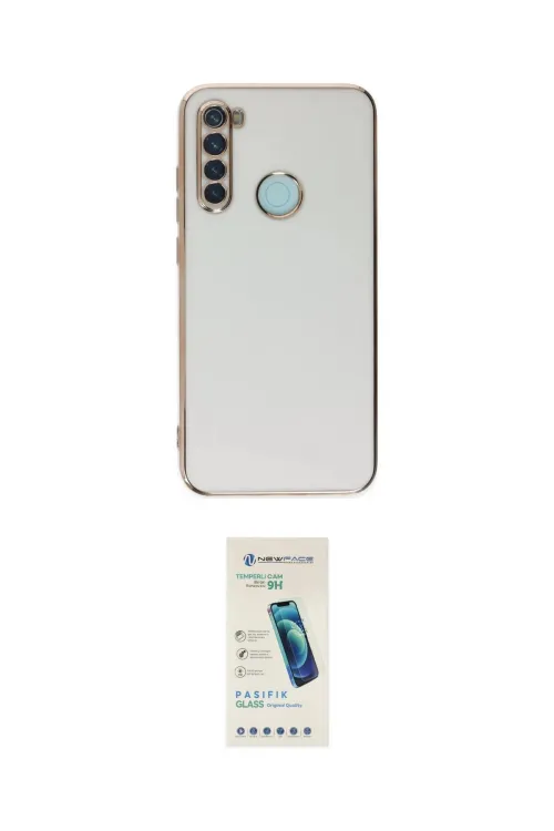 ieg™ Redmi Note 8 Kılıf Yankı Serisi - Şeffaf Pasifik Cam Ekran Koruyucu