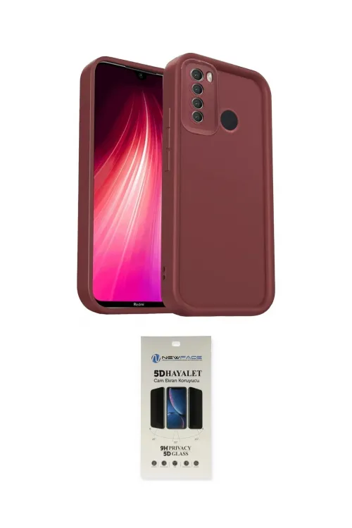 ieg™ Redmi Note 8 Kılıf Yankı Yansıma Özel Seri - Siyah 5D Hayalet Cam Ekran Koruyucu