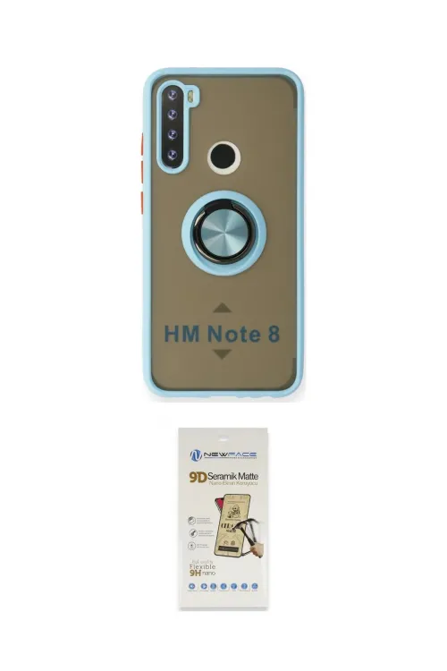 ieg™ Redmi Note 8 Kılıf Yörünge Çizgi - Siyah Mat Seramik Nano Ekran Koruyucu