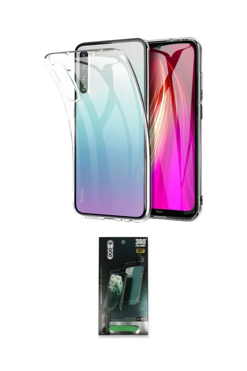 ieg™ Redmi Note 8 Kılıf Zirve Doku - Şeffaf 360 Full Body Arka Koruyucu