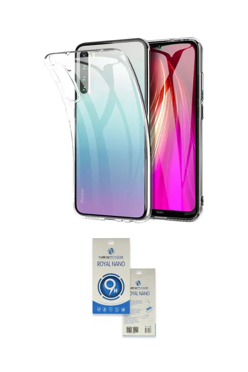 ieg™ Redmi Note 8 Kılıf Zirve Doku - Şeffaf Royal Nano Ekran Koruyucu