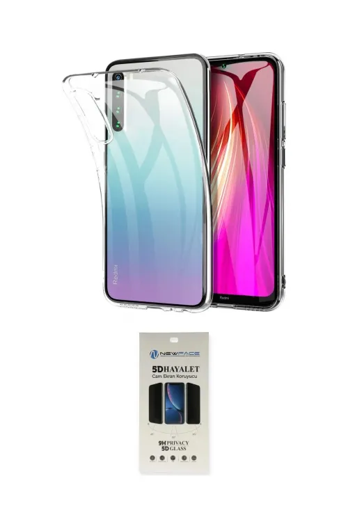 ieg™ Redmi Note 8 Kılıf Zirve Doku - Siyah 5D Hayalet Cam Ekran Koruyucu