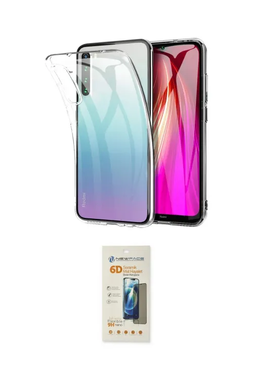 ieg™ Redmi Note 8 Kılıf Zirve Doku - Siyah 6D Mat Seramik Hayalet Nano Ekran Koruyucu