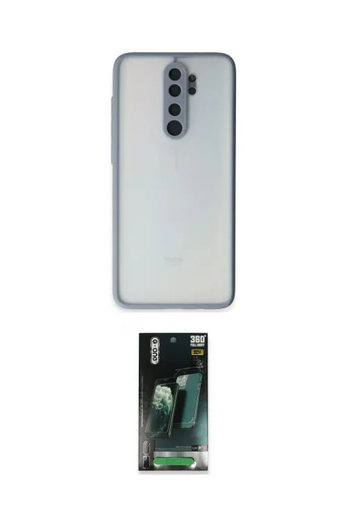 ieg™ Redmi Note 8 Pro Kılıf Ahenk Çizgi Serisi - Şeffaf 360 Full Body Arka Koruyucu