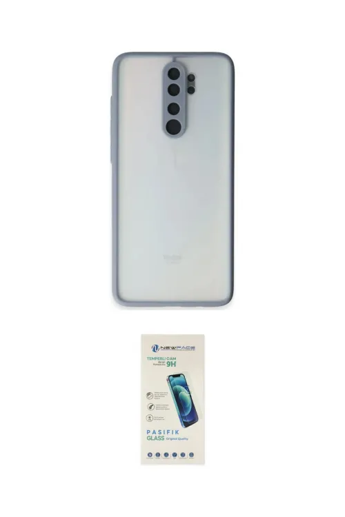 ieg™ Redmi Note 8 Pro Kılıf Ahenk Çizgi Serisi - Şeffaf Pasifik Cam Ekran Koruyucu