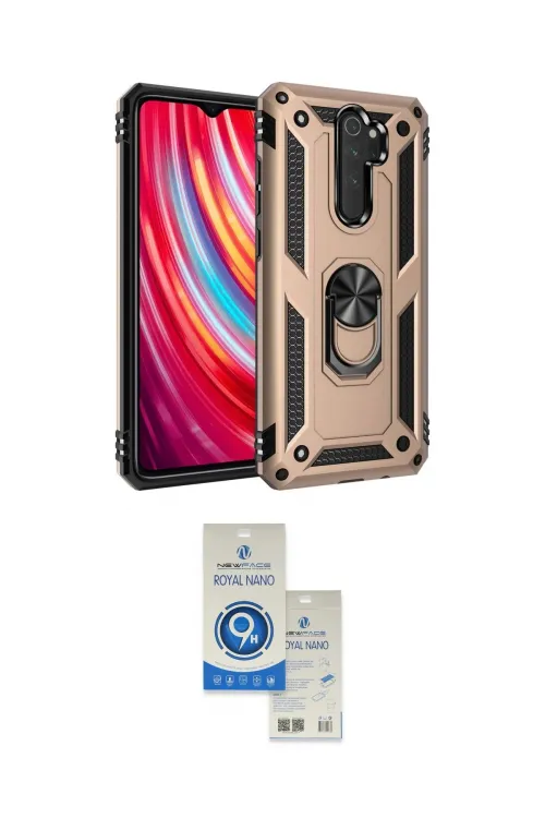 ieg™ Redmi Note 8 Pro Kılıf Ahenk Klasik Koleksiyonu - Şeffaf Royal Nano Ekran Koruyucu