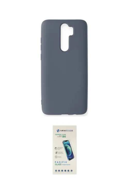 ieg™ Redmi Note 8 Pro Kılıf Ahenk Serisi - Şeffaf Pasifik Cam Ekran Koruyucu
