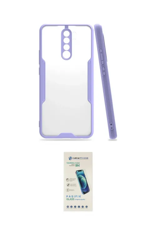 ieg™ Redmi Note 8 Pro Kılıf Atlas Asil Serisi - Şeffaf Pasifik Cam Ekran Koruyucu