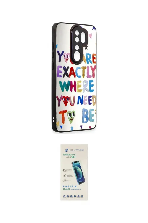 ieg™ Redmi Note 8 Pro Kılıf Odak Klasik Serisi - Şeffaf Pasifik Cam Ekran Koruyucu