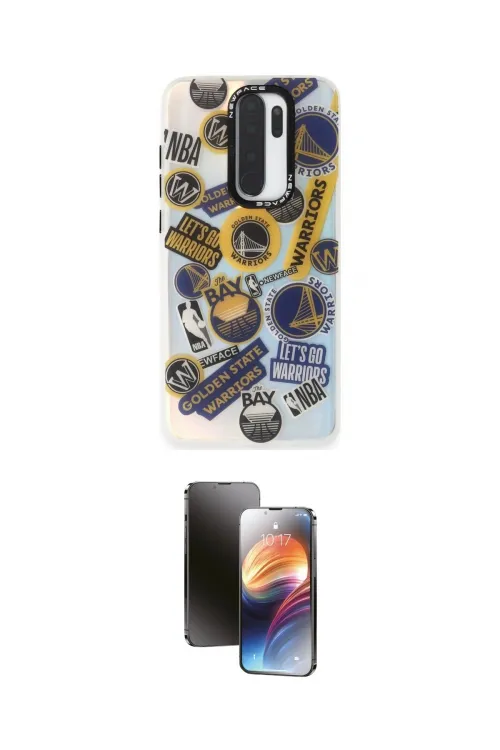 ieg™ Redmi Note 8 Pro Kılıf Siluet Çizgi Koleksiyonu - Siyah 3D Antistatik Mat Seramik Nano Ekran Koruyucu