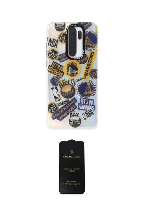 ieg™ Redmi Note 8 Pro Kılıf Siluet Çizgi Koleksiyonu - Siyah 6D Antistatik Mat Seramik Hayalet Nano Ekran Koruyucu