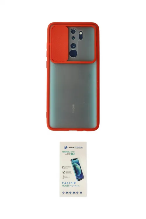 ieg™ Redmi Note 8 Pro Kılıf Vadi Çizgi - Şeffaf Pasifik Cam Ekran Koruyucu