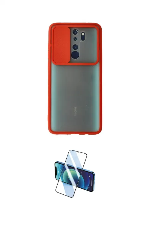 ieg™ Redmi Note 8 Pro Kılıf Vadi Çizgi - Siyah 3D Antistatik Cam Ekran Koruyucu
