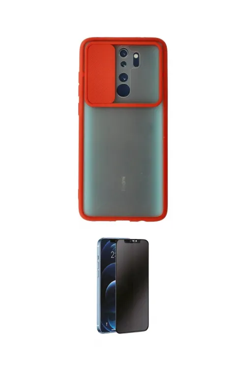 ieg™ Redmi Note 8 Pro Kılıf Vadi Çizgi - Siyah 3D Antistatik Hayalet Cam Ekran Koruyucu