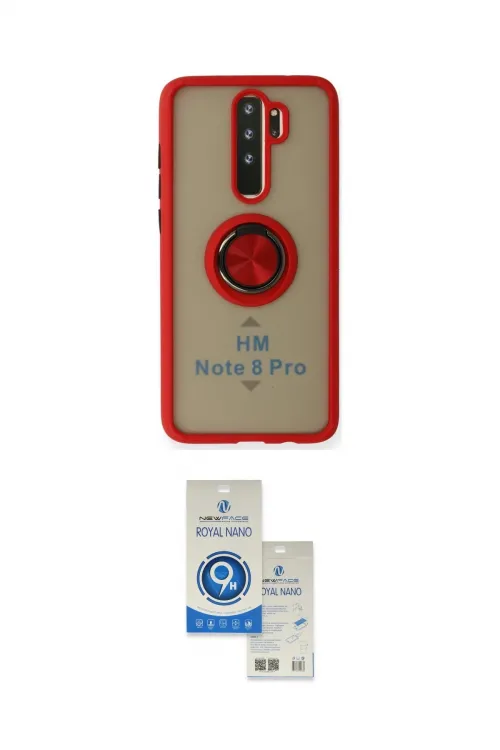 ieg™ Redmi Note 8 Pro Kılıf Yörünge Çizgi - Şeffaf Royal Nano Ekran Koruyucu
