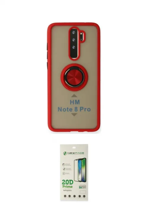 ieg™ Redmi Note 8 Pro Kılıf Yörünge Çizgi - Siyah 20D Premium Cam Ekran Koruyucu