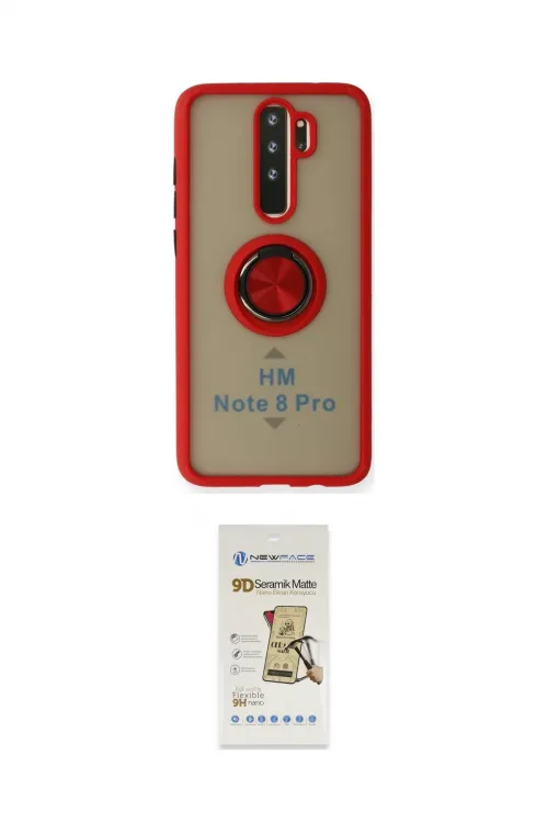 ieg™ Redmi Note 8 Pro Kılıf Yörünge Çizgi - Siyah Mat Seramik Nano Ekran Koruyucu