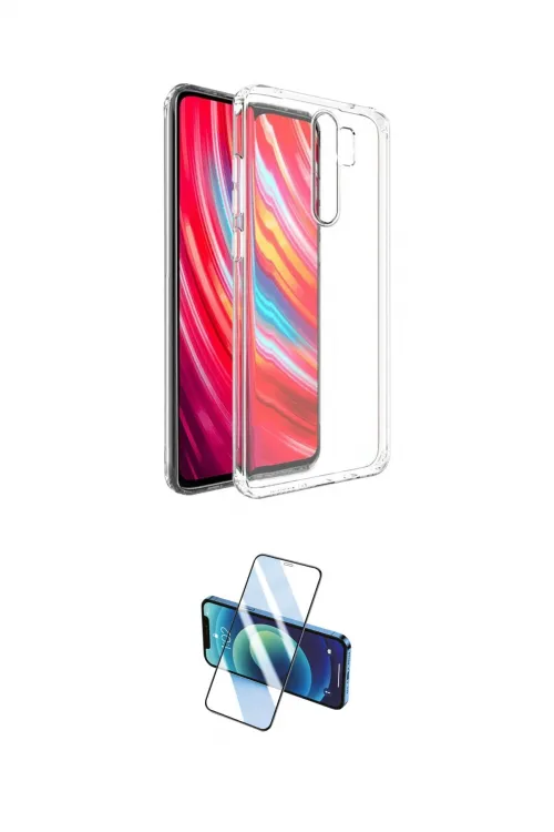 ieg™ Redmi Note 8 Pro Kılıf Zirve Doku - Siyah 3D Antistatik Cam Ekran Koruyucu