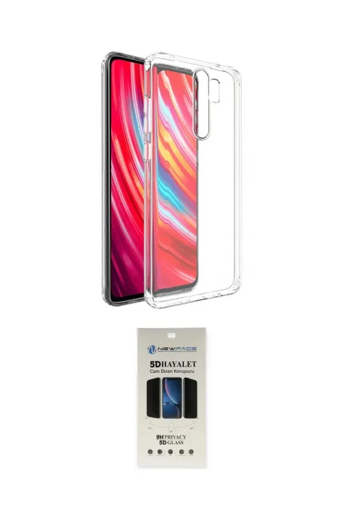 ieg™ Redmi Note 8 Pro Kılıf Zirve Doku - Siyah 5D Hayalet Cam Ekran Koruyucu