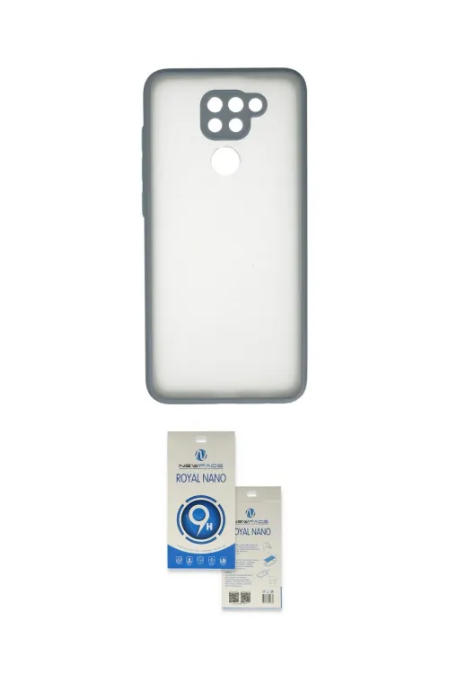 ieg™ Redmi Note 9 Kılıf Ahenk Çizgi Serisi - Şeffaf Royal Nano Ekran Koruyucu