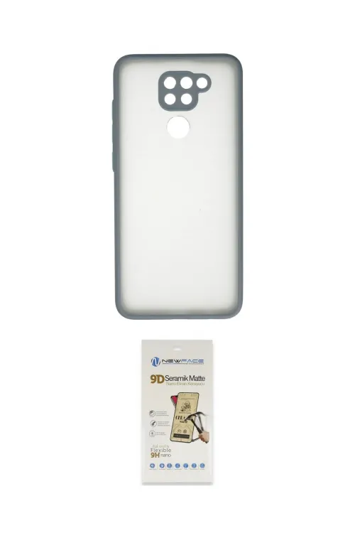 ieg™ Redmi Note 9 Kılıf Ahenk Çizgi Serisi - Siyah Mat Seramik Nano Ekran Koruyucu