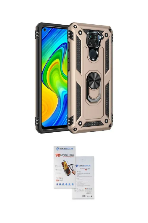 ieg™ Redmi Note 9 Kılıf Ahenk Klasik Koleksiyonu - Siyah Seramik Nano Ekran Koruyucu