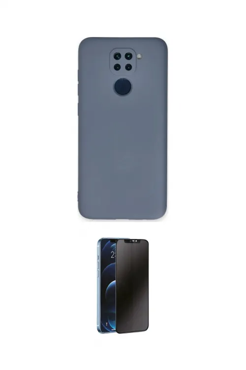ieg™ Redmi Note 9 Kılıf Ahenk Serisi - Siyah 3D Antistatik Hayalet Cam Ekran Koruyucu