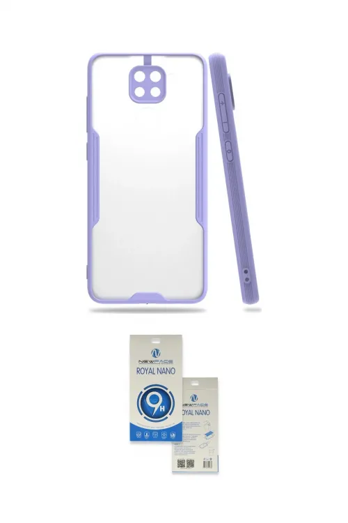 ieg™ Redmi Note 9 Kılıf Atlas Asil Serisi - Şeffaf Royal Nano Ekran Koruyucu