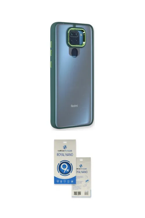 ieg™ Redmi Note 9 Kılıf Eksen Doku Prime - Şeffaf Royal Nano Ekran Koruyucu