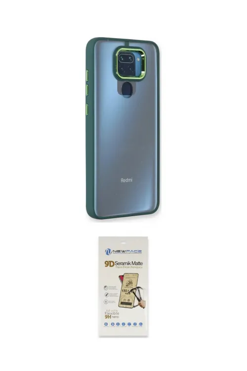 ieg™ Redmi Note 9 Kılıf Eksen Doku Prime - Siyah Mat Seramik Nano Ekran Koruyucu