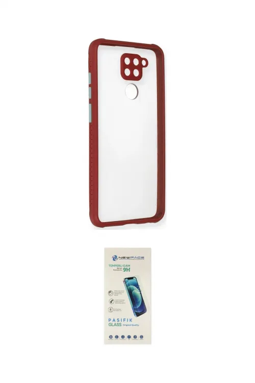 ieg™ Redmi Note 9 Kılıf Nova Asil Özel Seri - Şeffaf Pasifik Cam Ekran Koruyucu