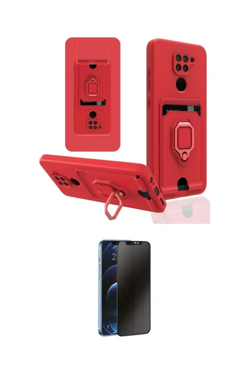 ieg™ Redmi Note 9 Kılıf Vadi Form Prime - Siyah 3D Antistatik Hayalet Cam Ekran Koruyucu