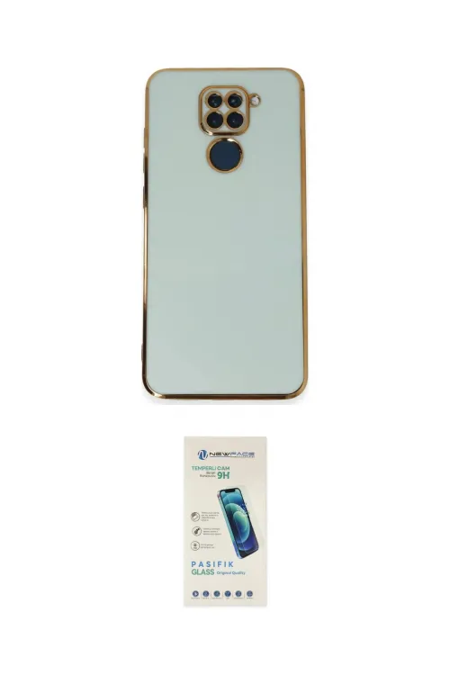 ieg™ Redmi Note 9 Kılıf Yankı Serisi - Şeffaf Pasifik Cam Ekran Koruyucu