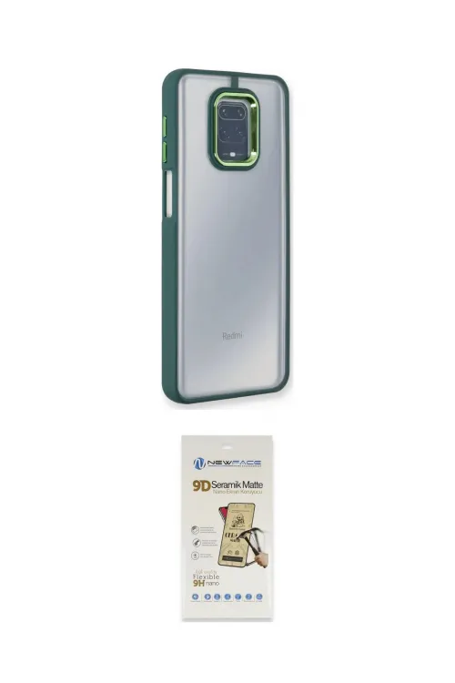 ieg™ Redmi Note 9 Pro Kılıf Eksen Doku Prime - Siyah Mat Seramik Nano Ekran Koruyucu