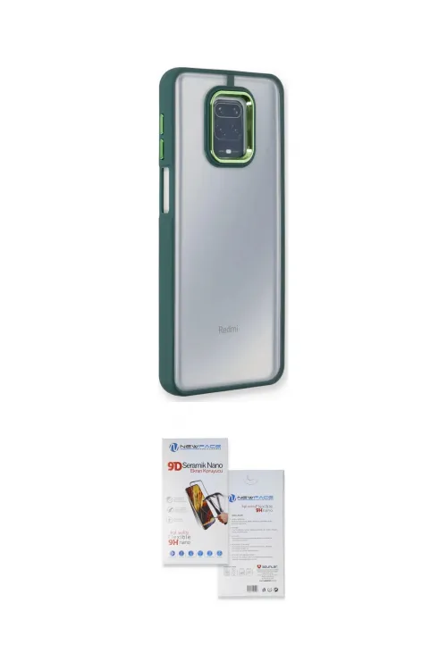 ieg™ Redmi Note 9 Pro Kılıf Eksen Doku Prime - Siyah Seramik Nano Ekran Koruyucu