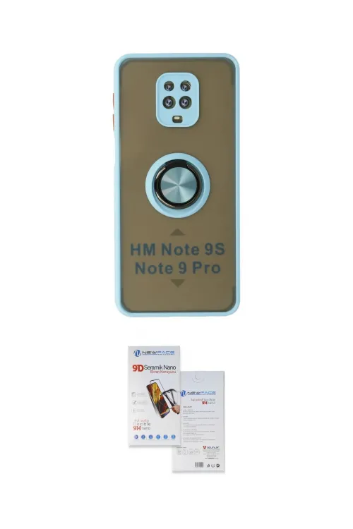 ieg™ Redmi Note 9 Pro Kılıf Yörünge Çizgi - Siyah Seramik Nano Ekran Koruyucu