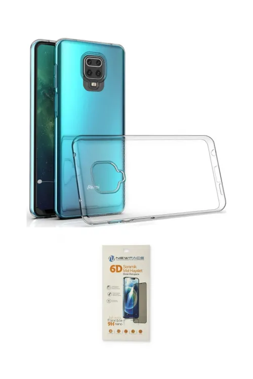 ieg™ Redmi Note 9 Pro Kılıf Zirve Doku - Siyah 6D Mat Seramik Hayalet Nano Ekran Koruyucu