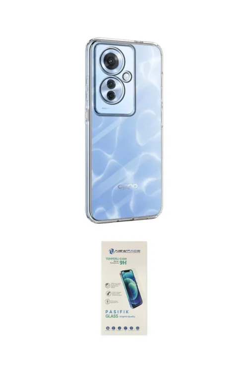ieg™ Reno 11F Kılıf Zirve Doku - Şeffaf Pasifik Cam Ekran Koruyucu