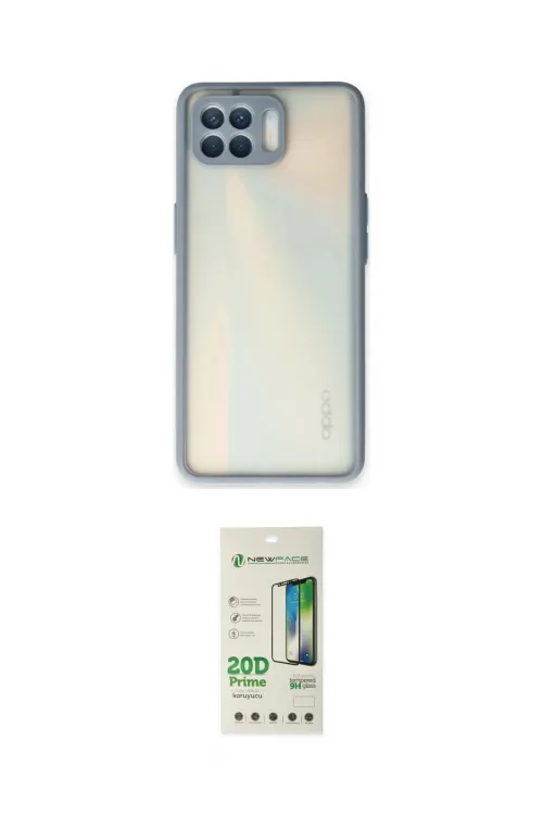 ieg™ Reno 4 Lite Kılıf Ahenk Çizgi Serisi - Siyah 20D Premium Cam Ekran Koruyucu