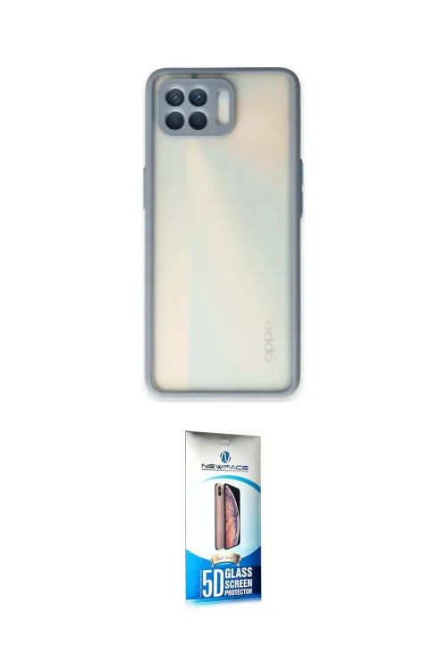 ieg™ Reno 4 Lite Kılıf Ahenk Çizgi Serisi - Siyah 5D Eko Cam Ekran Koruyucu