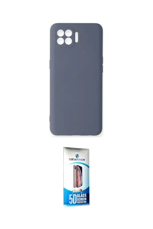 ieg™ Reno 4 Lite Kılıf Ahenk Serisi - Siyah 5D Eko Cam Ekran Koruyucu